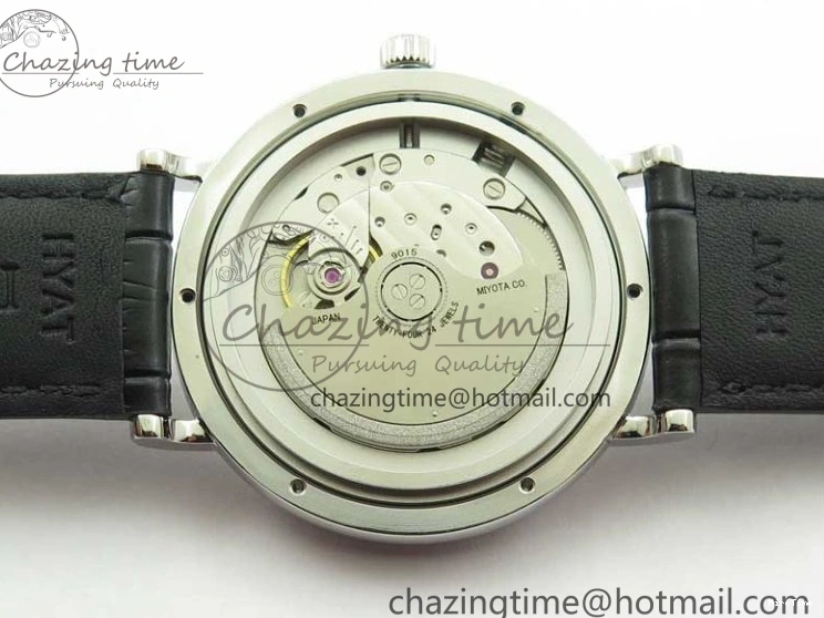 MIROTIME 0308 Vibrant Portofino IW459402 SS MKS 1:1 Best Edition White Dial on Black Leather Strap Miyota 7086